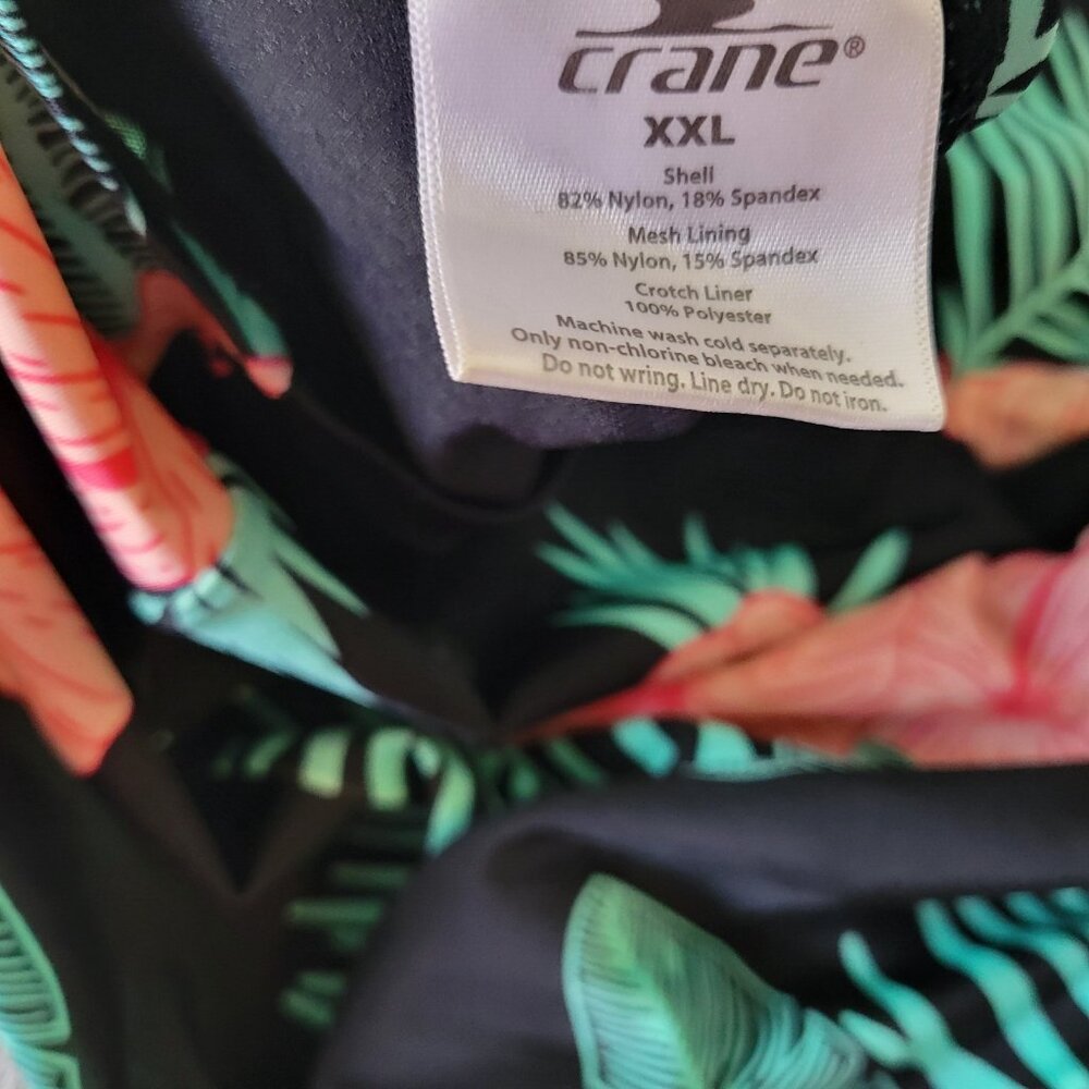 Crane Womens Swimsuit XXL Plus One Piece Halter Keyhole Pink Black FLO97E - Picture 12 of 12